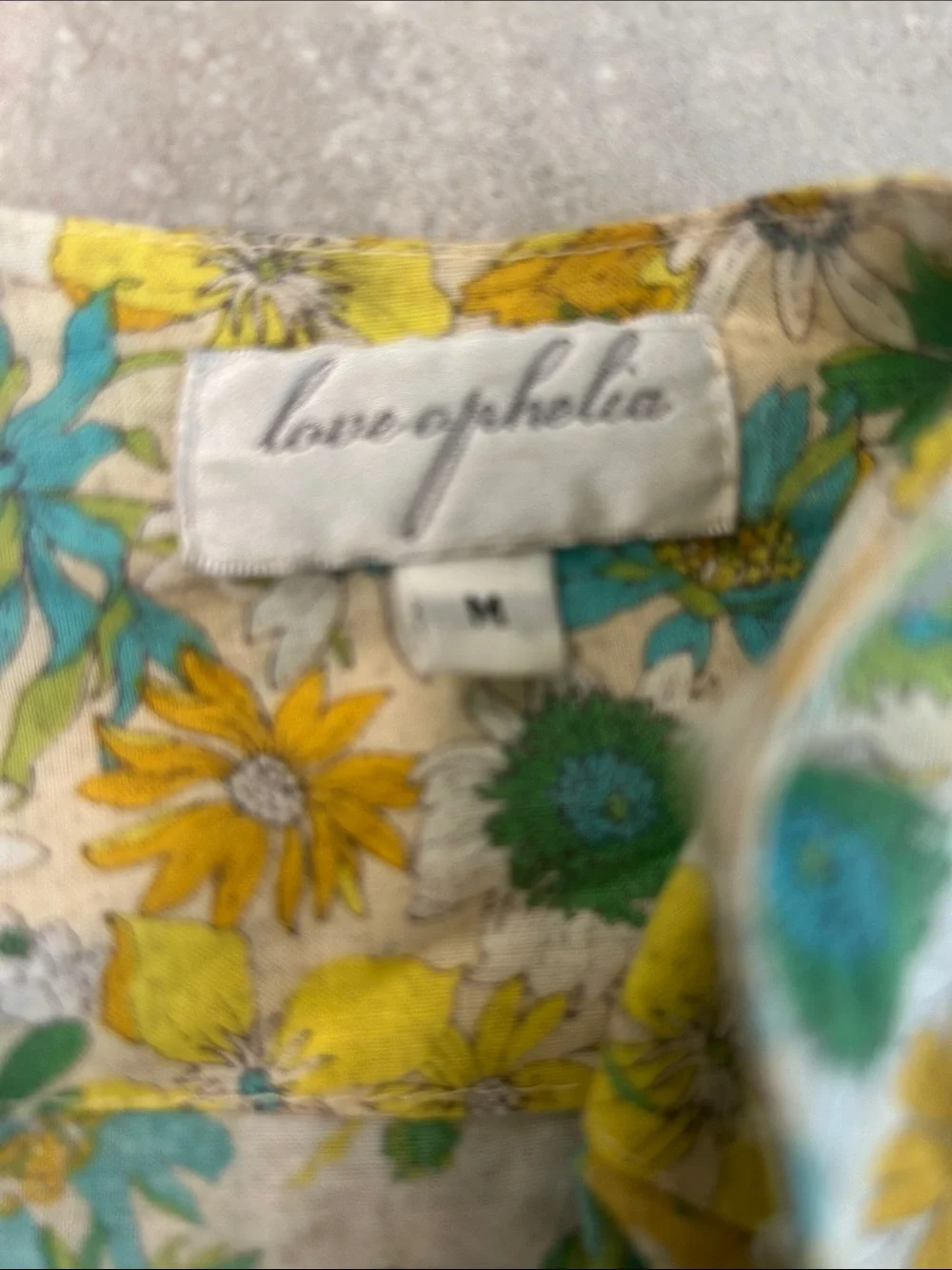 Floral Lace-Trim Robe in Yellow, Teal & White